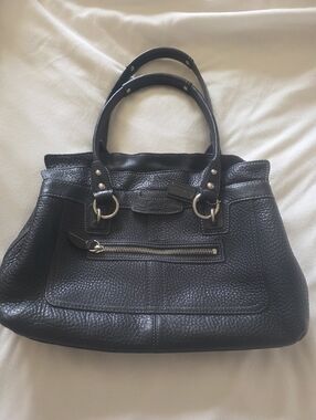 Coach Black Pebbled Leather Shoulder Bag